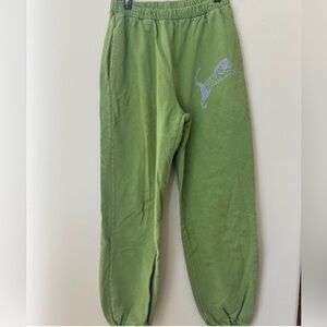 Clare V Green Tiger Print Joggers